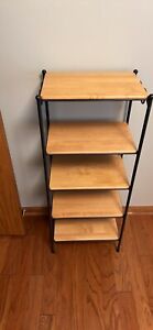 LONGABERGER Foundry  Wrought Iron 5 TIER STAND/RACK with 5 WOOD Shelves