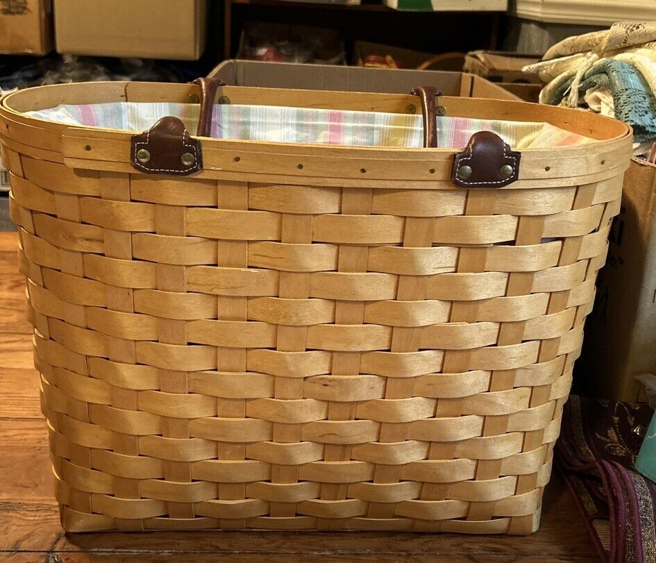 Longaberger Good Ol’ Summertime Large Boardwalk Basket 2004 Drawstring Liner Pro