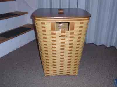 Longaberger, HAMPER or LARGE HAMPER, WT BUTTERNUT w/Lid & Protector NEW!!!