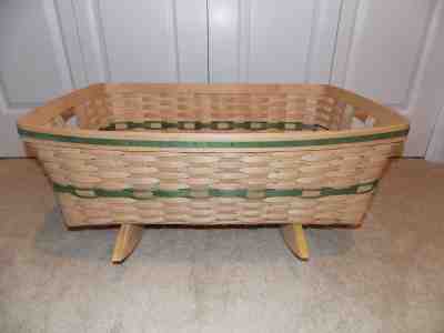 ** LONGABERGER ** 1989 Vintage Natural Basket (LARGE BABY CRADLE) very rare, vgc