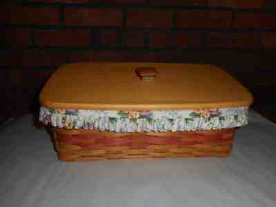 Longaberger 1996 Mother’s Day Vanity Basket Combo with Layered Protector EUC! 
