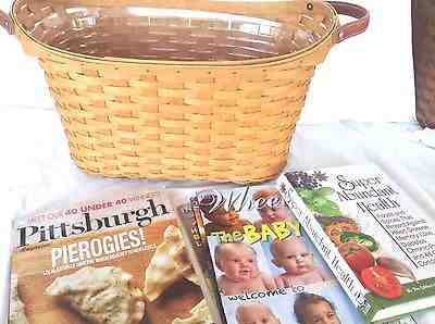 Warm Brown LIBRARY Basket Protector Longaberger Magazine FREE LINER new