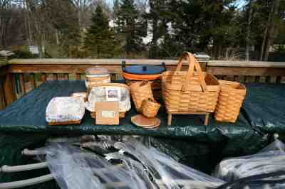 LARGE LOT OF 9 LONGABERGER BASKETS COASTERS NO RESERVE!