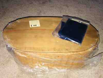 Longaberger 2003 Warm Brown Large Workload Basket NEW  Liner Protector & Lid Set