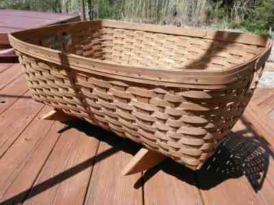 Longaberger Rocking Baby Cradle / Laundry Basket Large 1985 one owner Excellent