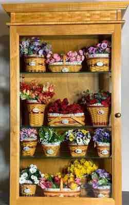 Longaberger CC Wall Cabinet Display and ALL 14 Grandma Bonnie's Mini May Baskets