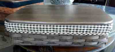 Longaberger LETTER / PAPER TRAY BASKET SET DEEP BROWN - KHAKI CHECK - Orig $181