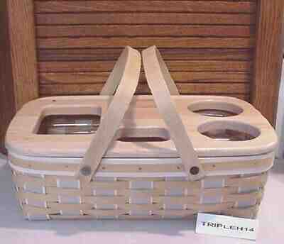 LONGABERGER WASHED LINEN SMALL GATHERING, ROAD TRIP LID, DIVIDED PROT, NEW