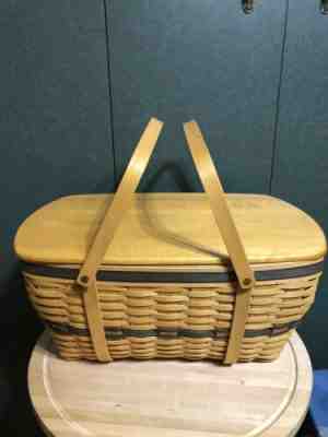 LONGABERGER COLLECTORS CLUB 1999 FAMILY PICNIC BASKET SET- COMPLETE