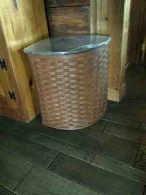 Very Rare Rich Brown Longaberger Corner Hamper Basket Set-Brand New