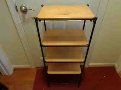 LONGABERGER WROUGHT IRON 5 SHELF STAND WITH 4 MAPLE SHELVES