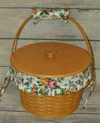 LONGABERGER Sewing Basket RARE GORGEOUs With Liner And Dividers. EUC Vintage shops