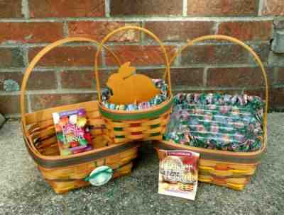 2 Longaberger 1998 Large & 1 Small 1999 Easter Basket Tie On Divider Liner Pro