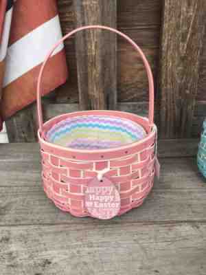 Longaberger 2018 Large Easter Basket Set Pink 