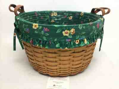 1994 LONGABERGER - WILDFLOWER BASKET #10111 COMBO w/LEATHER HANDLES