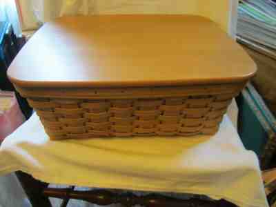 Whitewashed Large Rectangle Organizing Basket — Longaberger