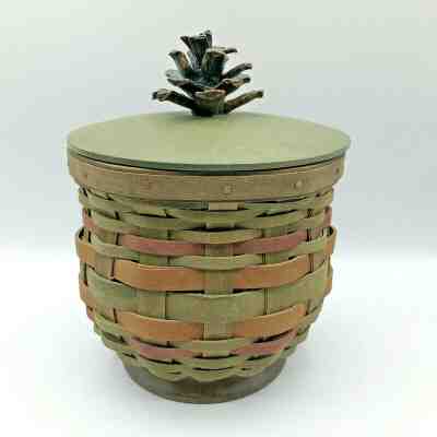 Longaberger Holiday Collectors Club Woodland Basket With Pinecone Knob Lid 2007