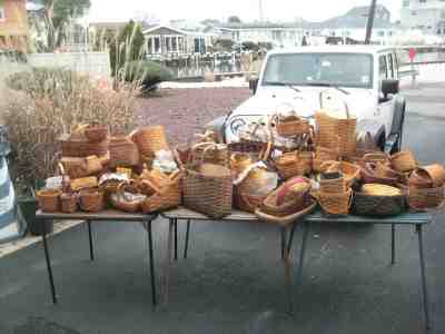 Huge Lot of Longaberger Basket over 80 Pc. Mixed estate found collection LOOK!!