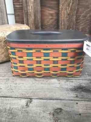 Longaberger Fall In Love Family Tissue W Pewter Tissue Lid. Hard To Find Item