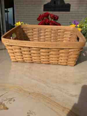 Longaberger Warm Brown Stain Large Storage Solutions Basket + Protoector EUC 4