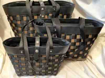 Longaberger Set Of 3 To Go Shopping Tote - Purse Baskets