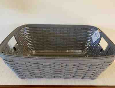 Longaberger 2016 Pewter Small Laundry Basket & Protector - BRAND NEW  WITH TAGS