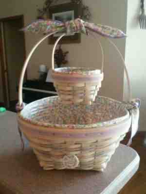 2 Longaberger Large White Washed 2000 Century Celebration Easter high quality Baskets