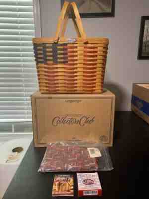 1998 Longaberger 25th Anniversary Flag Basket NIB NEVER USED NEVER DISPLAYED