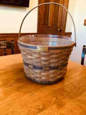 Longaberger J W 1985 Vintage Apple Basket With Plastic Protector,Rare!