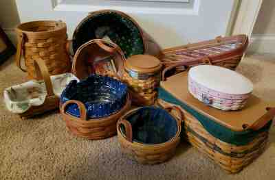 Longaberger basket lot Of 10 all in excellent condition