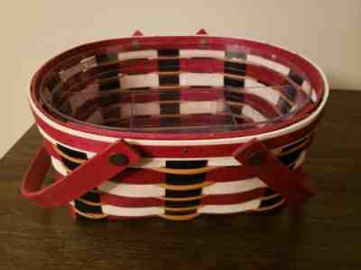 Longaberger Americana Oval Utensil Basket and Protector Red White Blue Patriotic