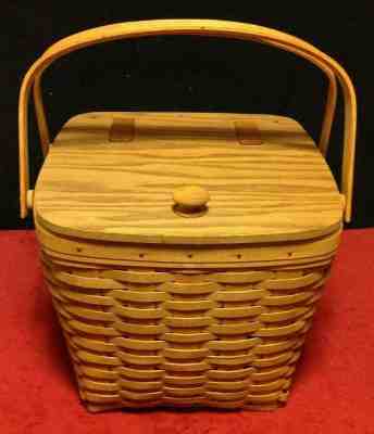 Vintage Handwoven Longaberger Gourmet Picnic Basket 10413 Cover Handle 1992 Coat