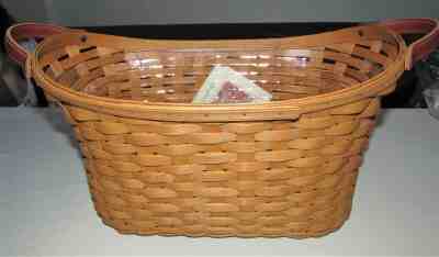 NEW Longaberger Library Basket WIth Liner in Warm Brown Still Factor Wrapped