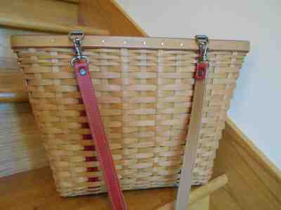 Longaberger Weekend Tote Basket Set nice liner red leather straps *free shipping