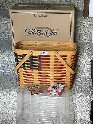 NIB 1998 Collectors Club 25 Anniversary U S FLAG Longaberger BASKET Never used