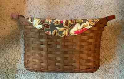 2007 LONGABERGER RICH BROWN LIBRARY BASKET & PROTECTOR  & MAJOLICA LINER