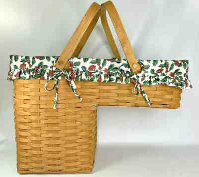 Vintage Longaberger Stair Step Odds 'n Ends Basket with Liner & Protector 1995