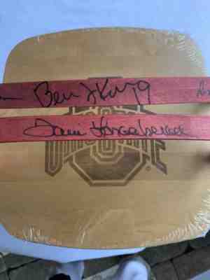 LONGABERGER  OSU CAKE BASKET W LID Scarlet Gray Ohio State NcaaGo Bucks! Signed!