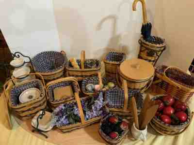 SET LONGABERGER JW MINI BASKETS FULL SET 13 + EXTRA FLAG BASKET MINT!!! EXTRAS!!