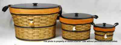 15-PC LONGABERGER Halloween BASKET 2005 Large + Medium + Small BUSHEL BASKET +