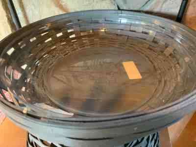 Longaberger 2016 Large Low Bowl basket (pewter gray) and full protector.  MINT!