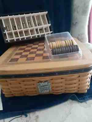 Longaberger 2001 Father's Day CHESS & CHECKER SET Combo W/ Complete Accessories