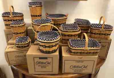 LONGABERGER 11 JW Mini Miniature Baskets/ Grandma Bonnie Signed 1 SeePics