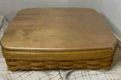 Longaberger Warm Brown Letter Tray Basket Set with Lid Protector liner Brand New