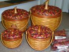 Longaberger Set of 4 Pumpkin Basket Sets w/Lids-NEW!!!