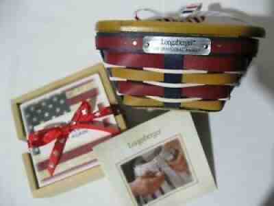 LONGABERGER 2017 INAUGURAL BASKET President TRUMP Set Lot MAGA COASTERS NEW