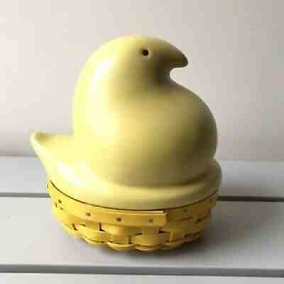 Longaberger Yellow Peeps Easter 2012 Topper & Basket Pottery Set W Tags #32161