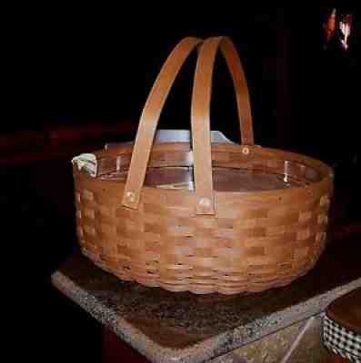 Longaberger Baker's Basket RICH BROWN COMPLETE - Picnic, Potluck + BONUS - NEW