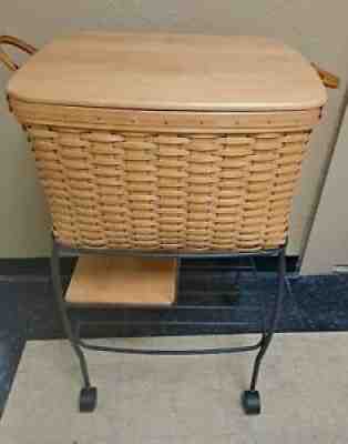 Rare Longaberger Hostess File Basket set & lid & WI Stand FREE SHIPPING to 48!