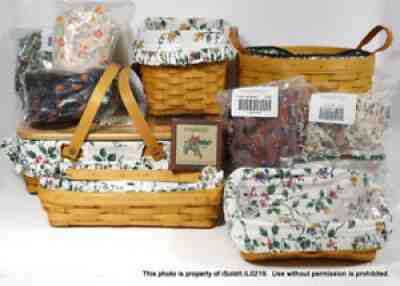 LOT 5 LONGABERGER BASKETS Gathering, Darning, Serving Solutions, Cracker, Tissue